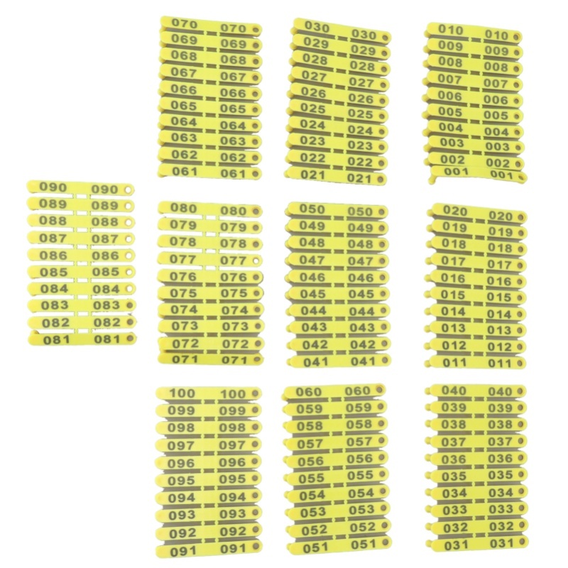 100PCS 001-100 Number Plastic  - Livestock Ear Tag ulasan dan harga