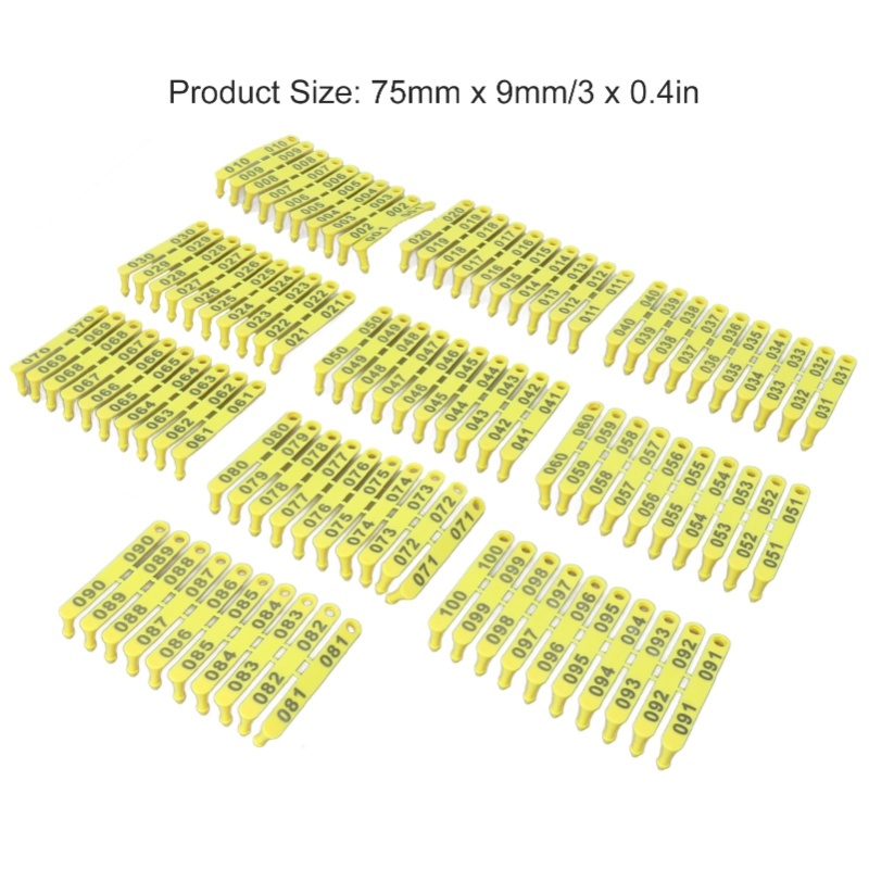 100PCS 001-100 Number Plastic  - Livestock Ear Tag ulasan dan harga