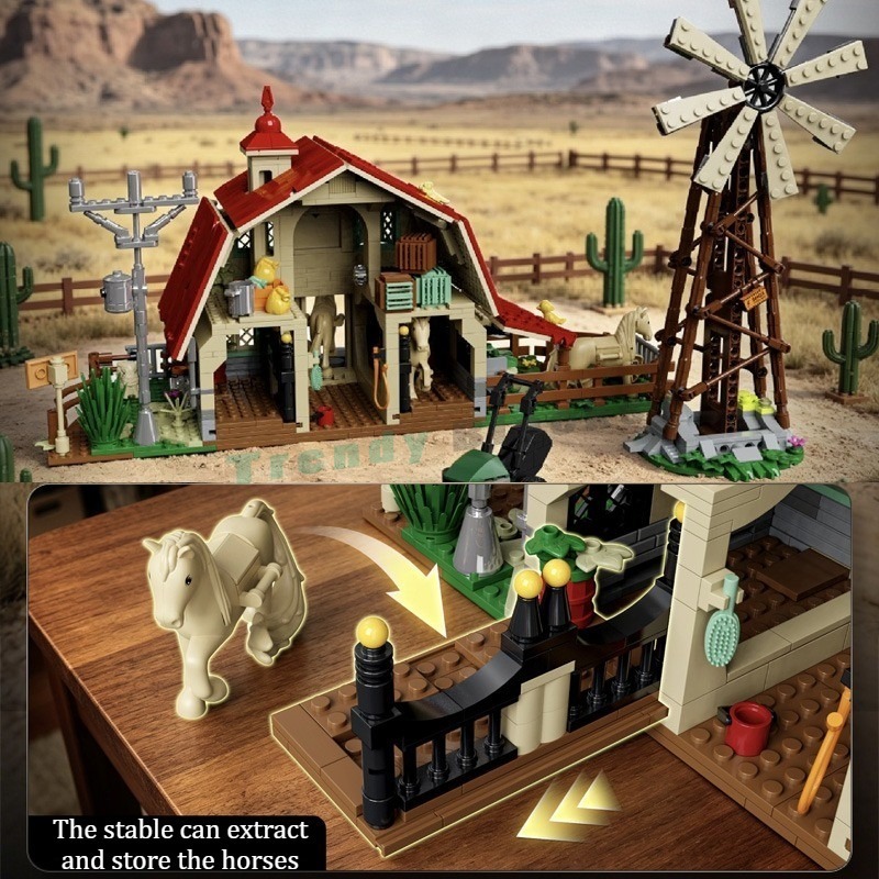 1359PCS Western Windmill Ranch - Agriculture Farm House ulasan dan harga